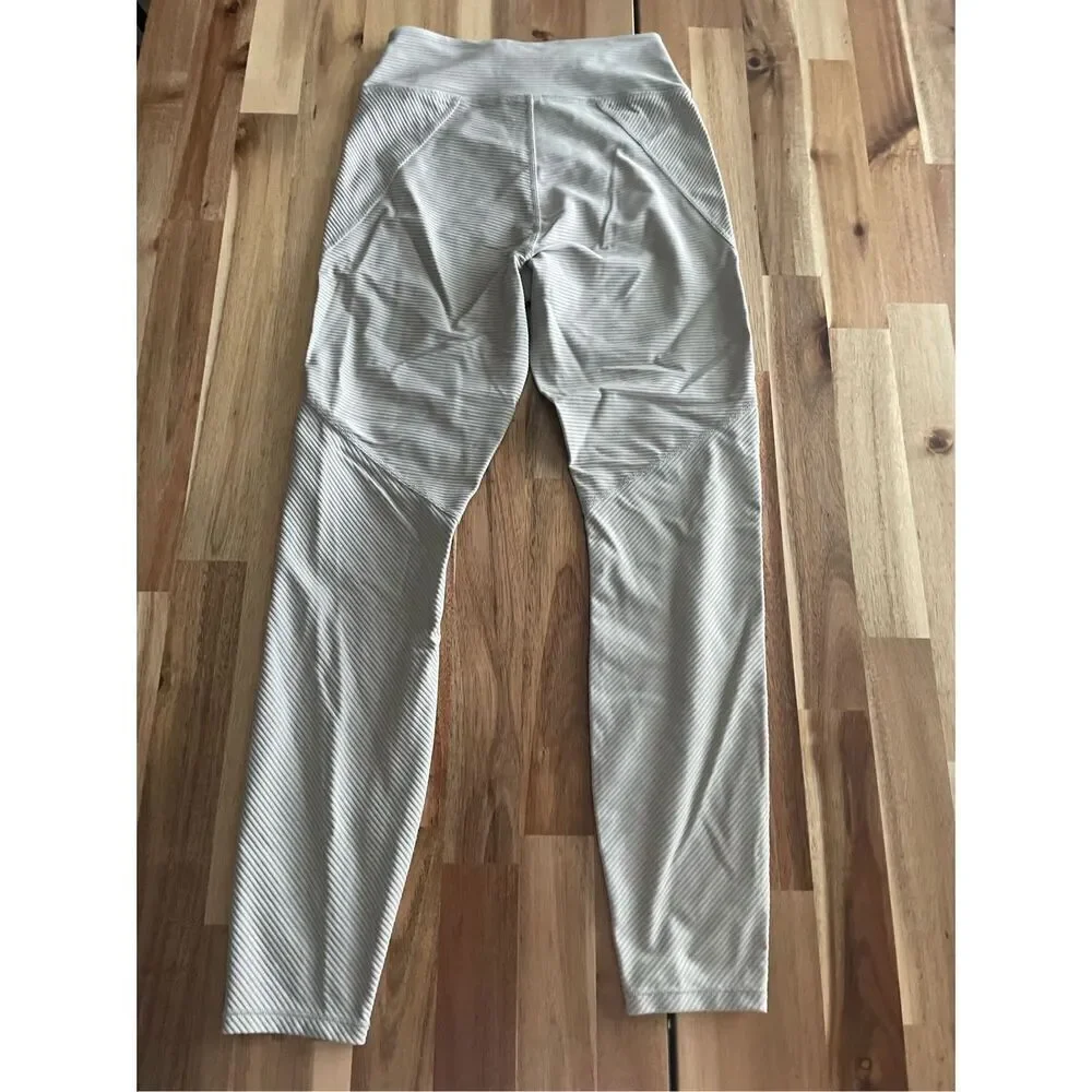 Good American High Waist Angled Rib Leggings Summer Sand